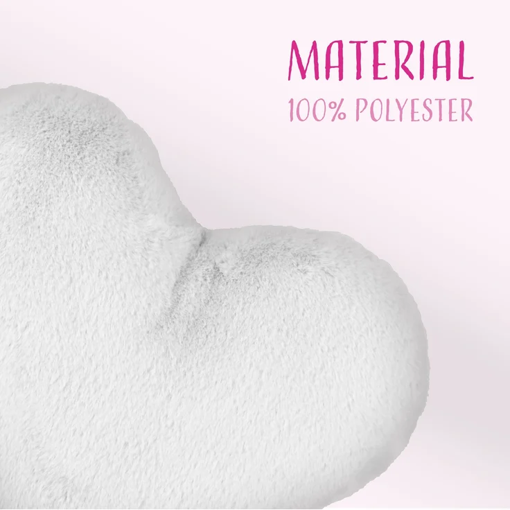Herzkissen, Herz Kissen Dekokissen, Zierkissen, Plüsch Flauschige Sofakissen, Kuschelkissen für Kinderzimmer Sofa Schlafzimmer Schmusekissen Offwhite – Bild 5