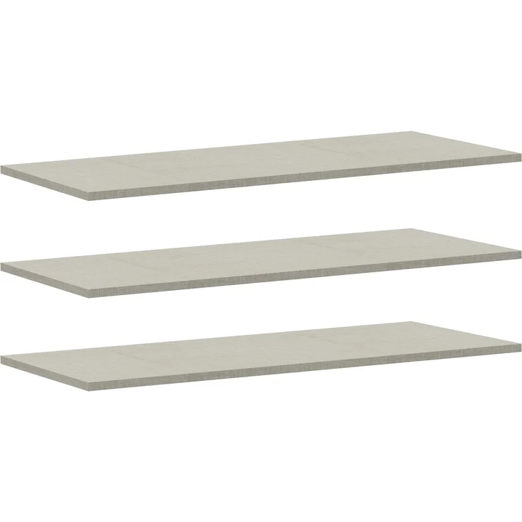 Forte EDWAL Einlegeböden 90, 3er Set für Kleiderschränke, Zubehör, Holzwerkstoff, Grau Textilnachbildung Grau Holzdekor, 87,1 cm beit x 42 cm hoch x 1,5 cm tief – Bild 2