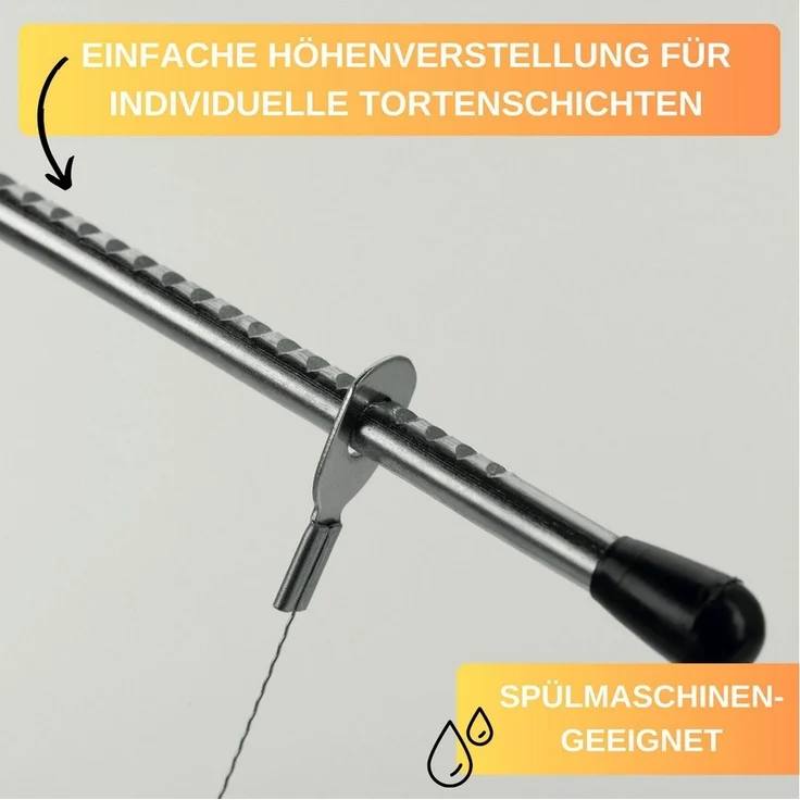 Thiru Tortenbodenteiler Premium mit gezacktem Schneiddraht, spülmaschinengeeignet – Bild 3