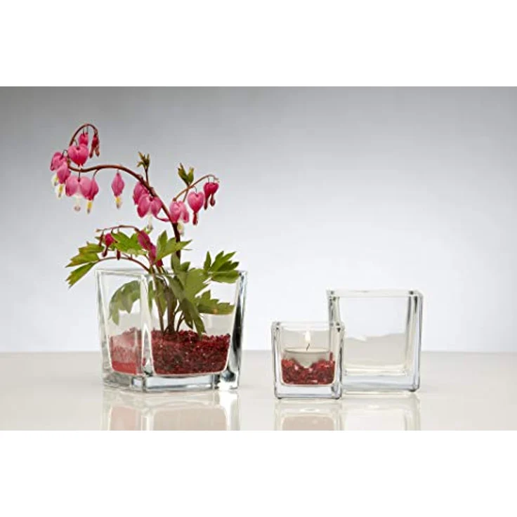 Sandra Rich Glasvase CUBE, Teelichtglas und Windlicht, transparent, 10 cm, 9,5x9,5x9,5 cm – Bild 2