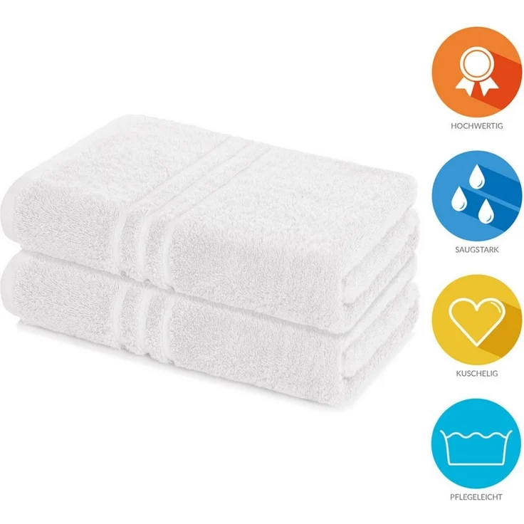Lavea Badetuch Elena 2er Set Badetücher 100x150 cm, Duschtuch, 500 g/m² Frottier, weich & saugstark, pflegeleicht – Bild 2