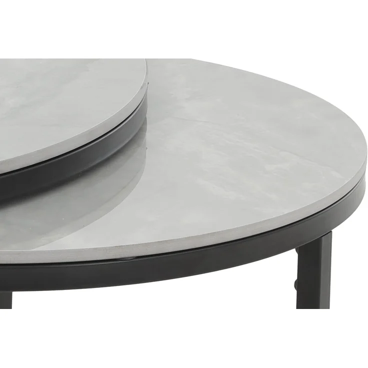 Couchtisch Luis - Marmoroptik Grau / Schwarz - 2-teilig – Bild 6