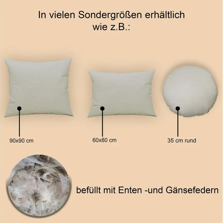 Haus und Deko Kopfkissen Füllkissen Federkissen Kissenfüllung Kopfkissen Dekokissen Sofakissen, Bezug: Baumwolle, Rückenschläfer,Seitenschläfer,Bauchschläfer – Bild 3