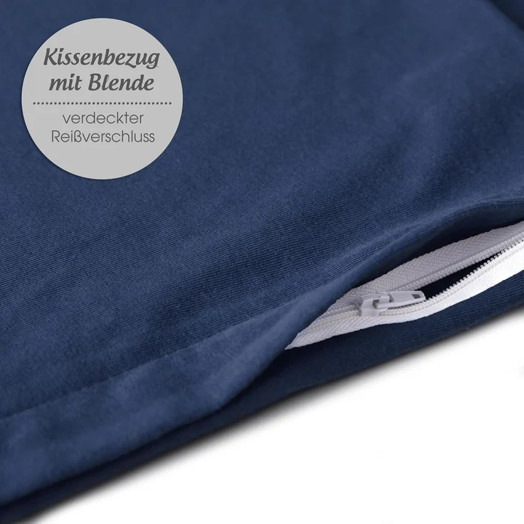 aqua-textil Classic Line Kissenbezug 2er-Set 40x120 cm dunkel blau Baumwolle Seitenschläferkissen Bezug Kissenhülle, Kopfkissenüberzug, Pillowcase, Bettkissen, Kopfkissenbezug, Reißverschluss – Bild 4