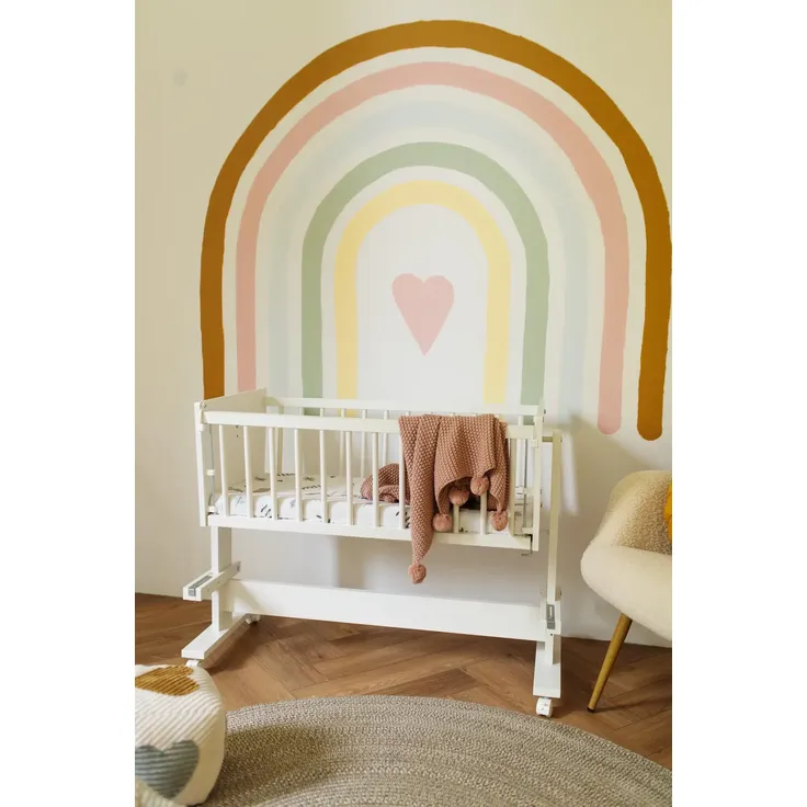 Sleepyshop24 Klups ZOYA 5in1 Beistellbett & Wiege | Babybett auf Rollen | Kiefernholz Weiß | Multifunktional: Beistellbett, Wiege, Kinderbett, Sofa, Spielzeugtruhe – Bild 3