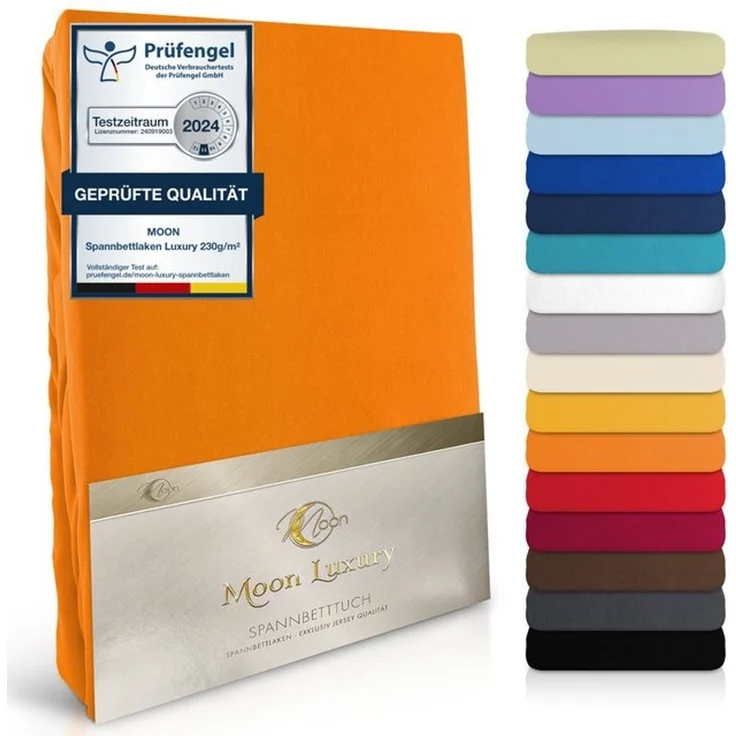 MOON Heimtextilien Spannbettlaken MOON-Luxury Spannbettlaken Jersey Stretch 230g/m², 97% Mako-Baumwolle 3% Elastan – Bild 4