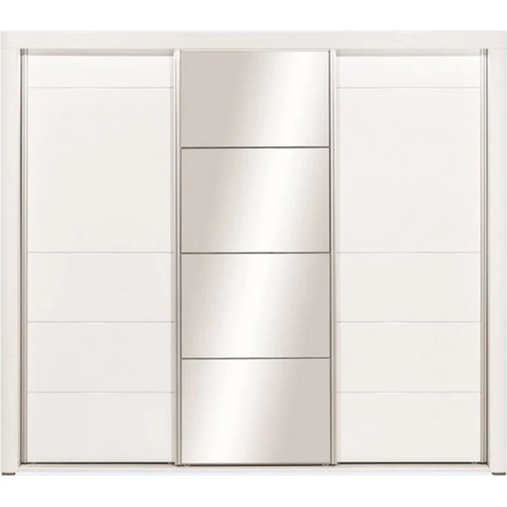 QMM TraumMöbel Schlafzimmer-Set Schlafzimmer komplett Iris Set C 160x200 / 180x200 LED, (Set, 4-tlg, Schiebetürschrank mit LED, Doppelbett 160/180x200, 2 Nachttische), mit LED-Beleuchtung – Bild 4