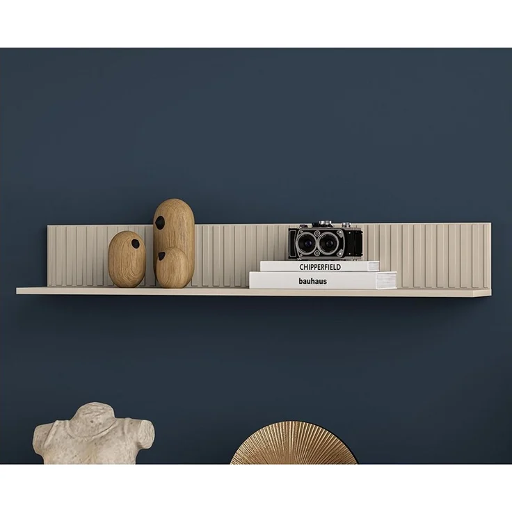 Wandboard, 120 cm breit, in kaschmir, Rillenoptik, SALOU-131, B/H/T ca. 120/18/20 cm – Bild 1