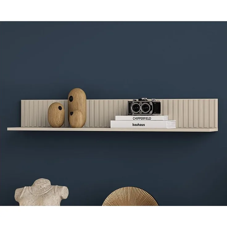 Wandboard, 120 cm breit, in kaschmir, Rillenoptik, SALOU-131, B/H/T ca. 120/18/20 cm