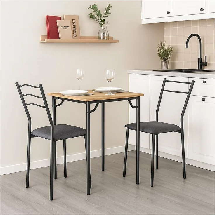 HTI-Living Küchentisch Tischgruppe Thora 3-teilig (Set, 3-St, 1 Tisch, 2 Stühle)