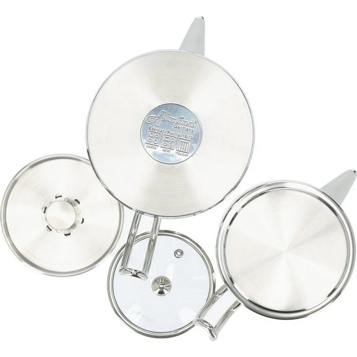Almina Teekanne Wasser/Tee-Kessel Wasserkessel 2L, Teekessel 1L Griff Silber – Bild 3