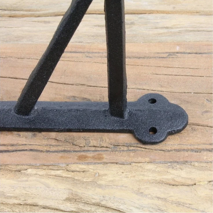 Macosa Home Blumenampel Wandhaken Metall schwarz Doppelhaken Antiklook (Doppelhaken Antiklook Dekoration), Wandhaken Blumenampel Metall schwarz – Bild 2