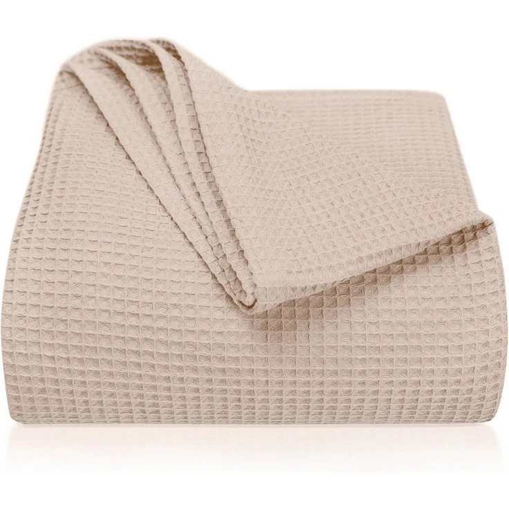 Laynenburg Tagesdecke Waffelpique aus 100% Baumwolle – Baumwolldecke, Kuscheldecke, Wohndecke als Sommerdecke, Bett-Überwurf, Couch-Überwurf, Sofa-Decke – Bild 1