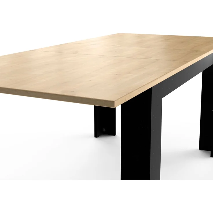 Calicosy 'CRAFT' Ausziehbarer Tisch 160 / 200 cm - Eiche Dekor und Schwarz - Helles Holz – Bild 5