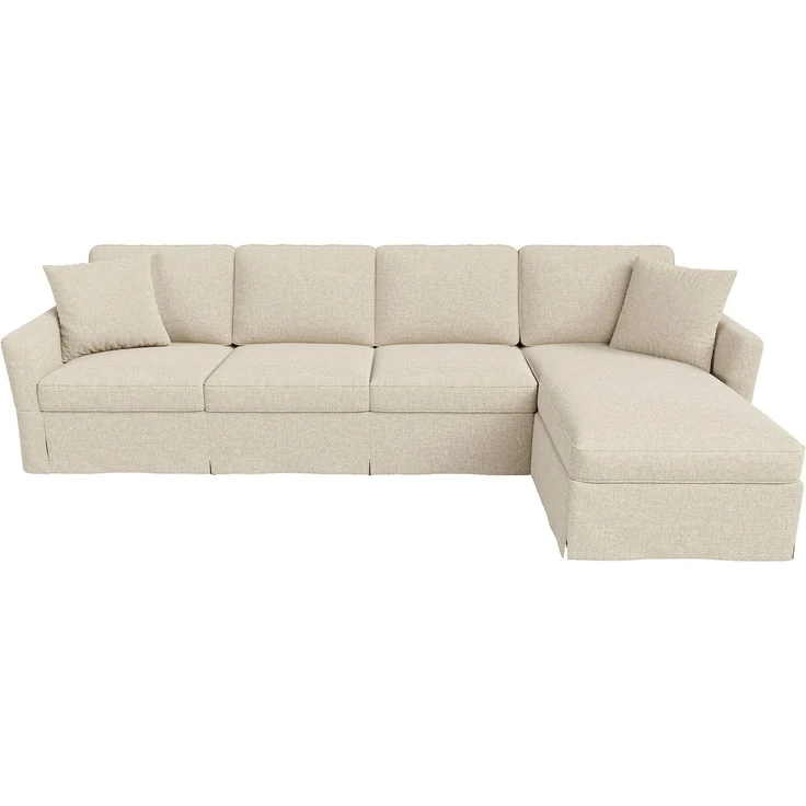 Ecksofa 274 x 128,5 x 83 cm mit Stauraum-Chaiselongue und waschbaren Bezügen, Beige – Bild 8