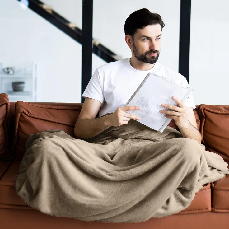 Wohndecke Kuscheldecke super weich & flauschig – warme Fleecedecke, Gräfenstayn, warme Wolldecke, Sofadecke & Tagesdecke - Überwurf Sofa, Couch – Bild 6