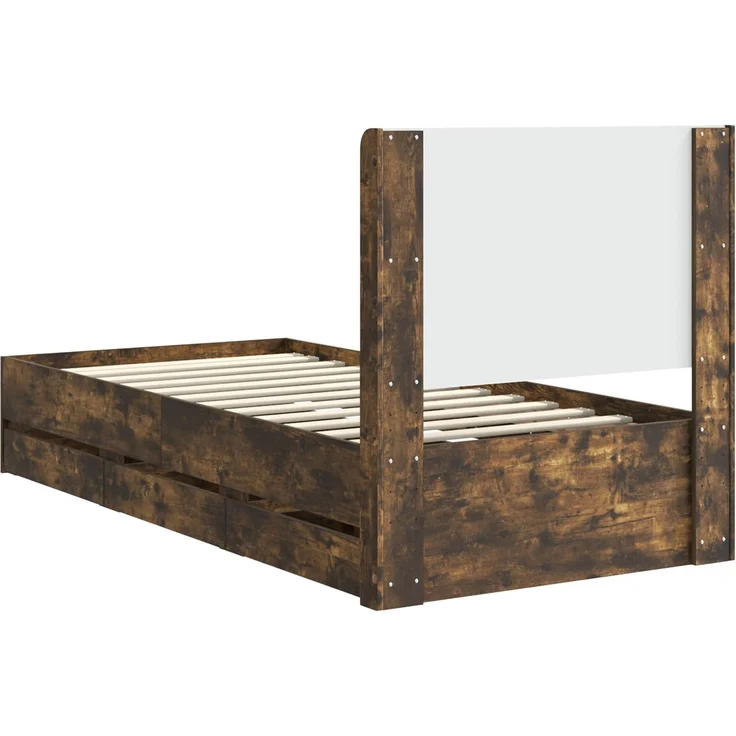 vidaXL Bettgestell mit Stauraum und Kopfteil Räuchereiche 75 x 190 cm 3413993 – Bild 8