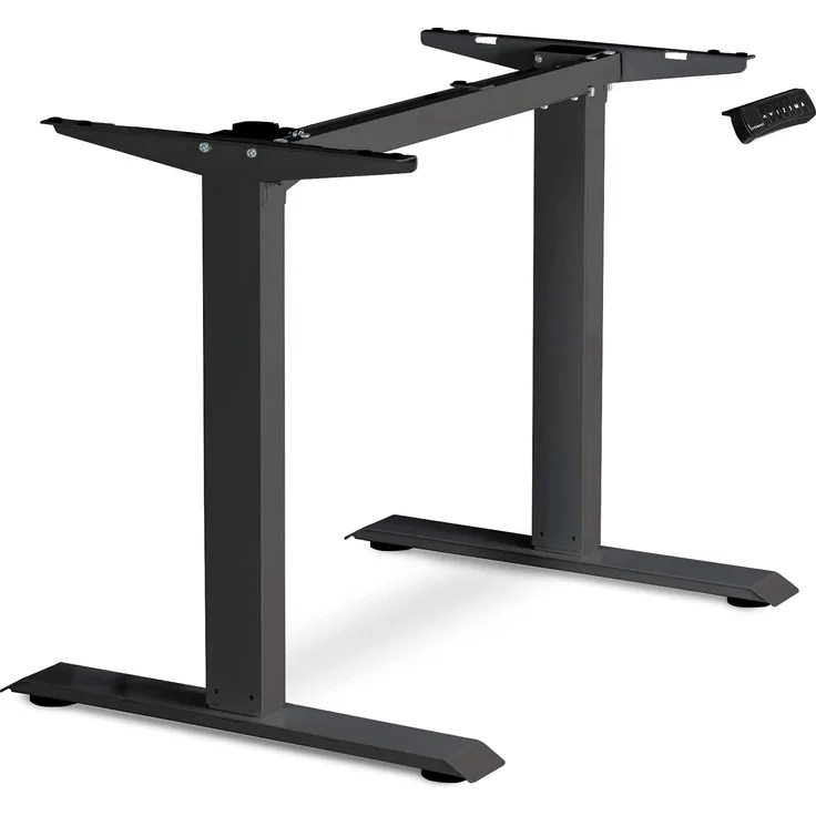 ESMART Germany ETX-121B Schwarz - Ergonomisches Steh-Sitz-Schreib-Tisch-Gestell Stufenlos elektrisch höhenverstellbar 71-121 cm 3X Memory Aktivitätserinnerung Soft-Start/Stopp