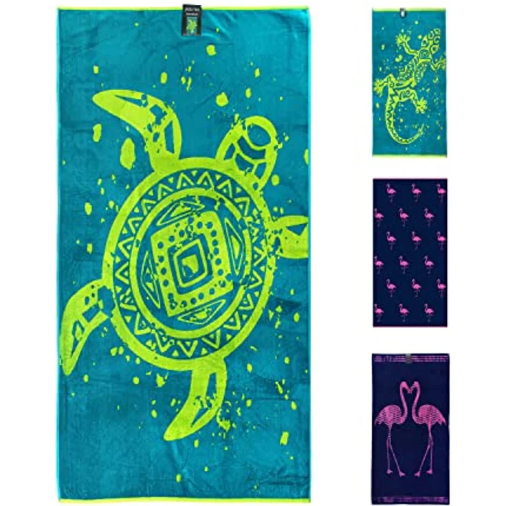 jilda-tex Strandtuch, Frotteevelours (1-St), weiche Frottee-Veloursqualität – Bild 2