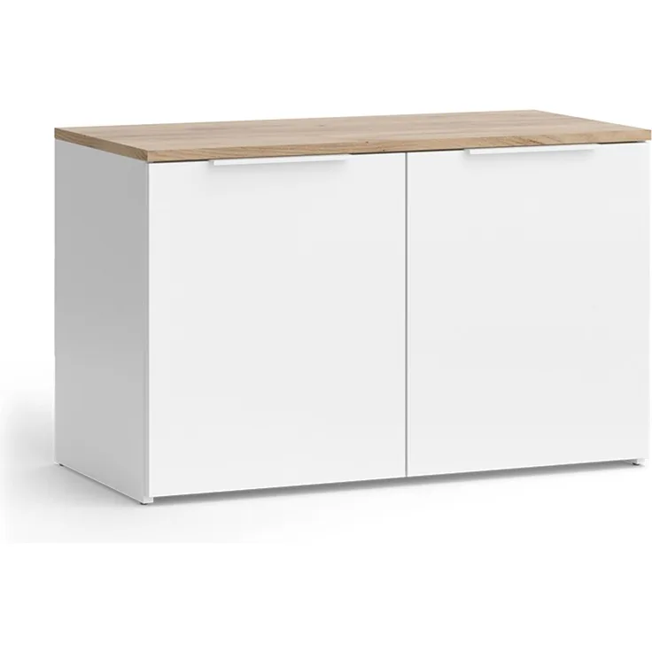Vicco 'Wido' Kommode mit 2 Türen, Holzspannplatte weiß, 80 x 50 x 40 cm