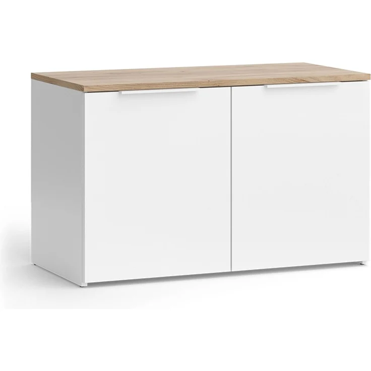 Vicco 'Wido' Kommode mit 2 Türen, Holzspannplatte weiß, 80 x 50 x 40 cm – Bild 1
