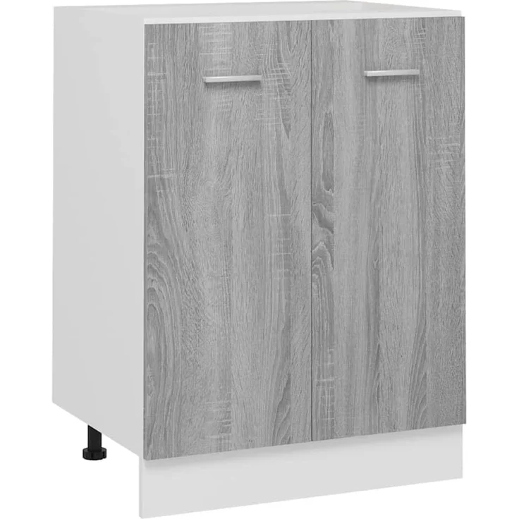 vidaXL Unterschrank, Küchenschrank mit viel Stauraum, Geschirrschrank mit 2 Türen, Küchenunterschrank Lagerschrank Schrank Küche, Grau Sonoma Holzwerkstoff – Bild 1
