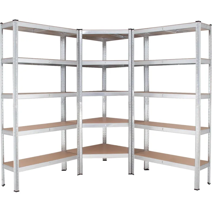 Regalsystem 3-teilig - 1x Eckregal 180x75x75x30x30 cm & 2x Lagerregal 180x90x30 cm 2625 kg