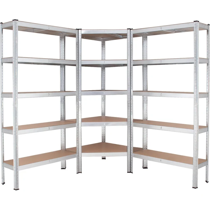 Regalsystem 3-teilig - 1x Eckregal 180x75x75x30x30 cm & 2x Lagerregal 180x90x30 cm 2625 kg – Bild 1
