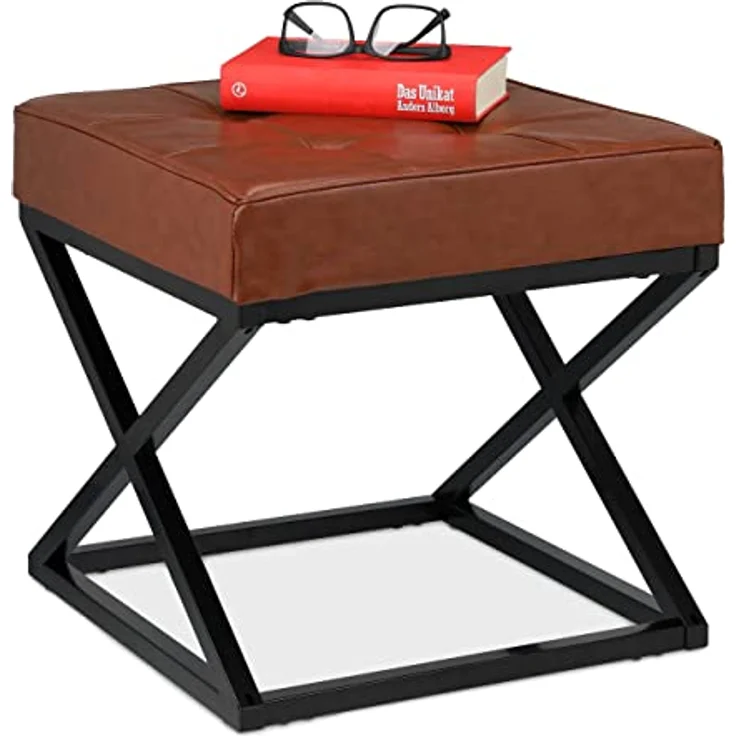 Sitzhocker mit Kunstleder – Bild 2