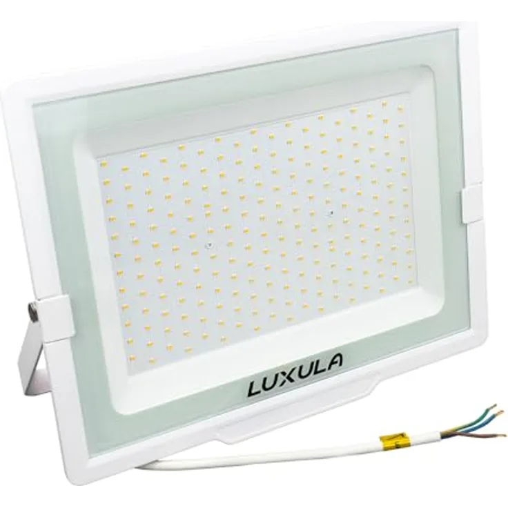 LUXULA LED Strahler Außen 200W, 3000K Warmweiß, 20000lm, IP65 wasserdicht, Außenleuchte für Garten, Einfahrt, Garage, Terrasse, Weiß