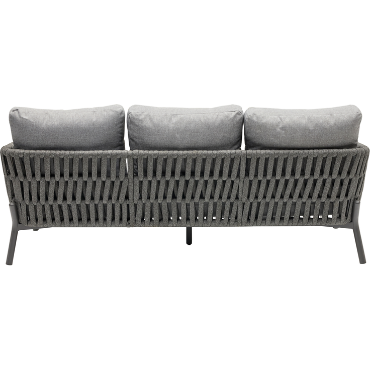 TERRANO Dining-Sofa, 3-Sitzer, Rope: Dunkelgrau, Aluminiumgestell: Anthrazit, inklusive Auflagen – Bild 4