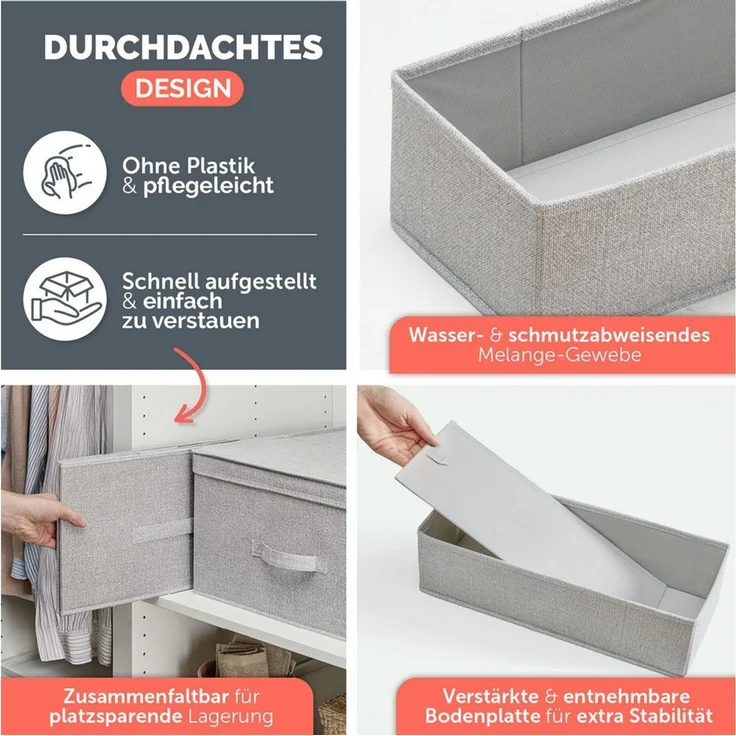 Blumtal Faltbox HEMNES, MALM, PAX Organizer Ordnungssystem Kleiderschrank (2 St), Faltboxen für BHs, T-Shirts - Boxen für Schrank – Bild 3