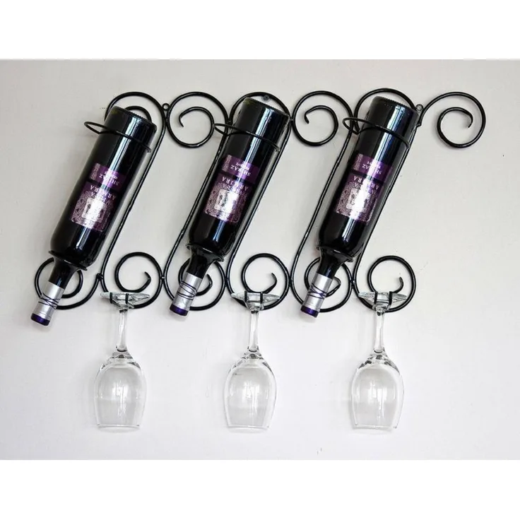 Weinregal "Tinto" Flaschenständer Metall 60cm Flaschenhalter Wan