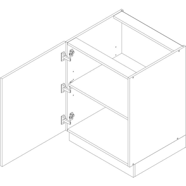 Küchenunterschrank 60 cm - Weiß - Universelle Frontmontage - ohne Arbeitsplatte - Soft-Close-Mechanismus – Bild 2