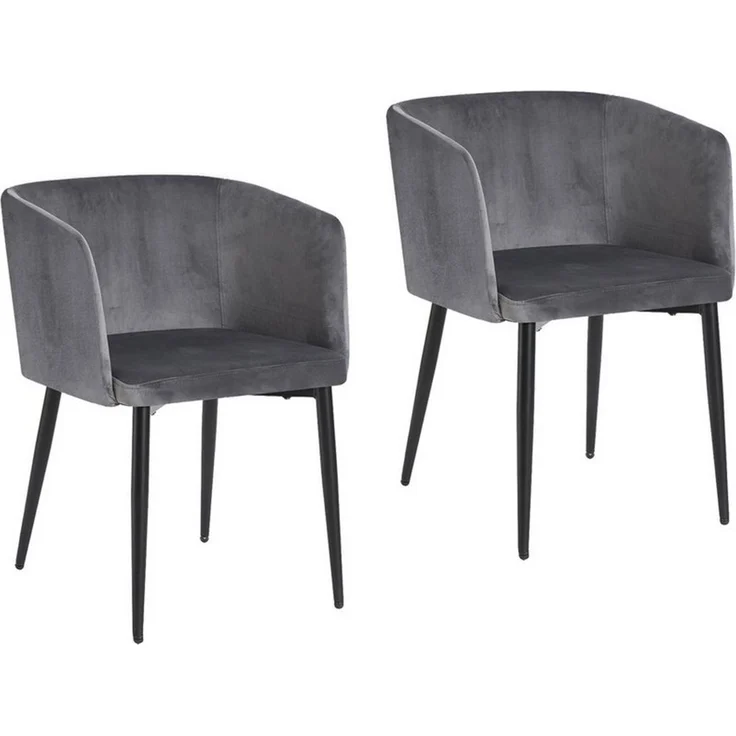 HTI-Living Esszimmerstuhl Stuhl Destin Velvet Grau (Set, 2 St), Esszimmerstuhl Samt – Bild 2