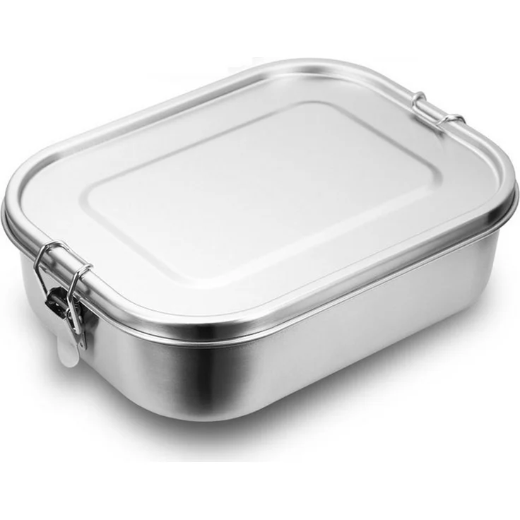 Clanmacy Lunchbox Edelstahl Brotdose mit Fächern Auslaufsichere Lunchbox BPA frei, Edelstahl, (Packung, 1400ml, 1200ml, 800ml), Edelstahl, BPA-frei, plastikfrei, Auslaufsicher – Bild 1