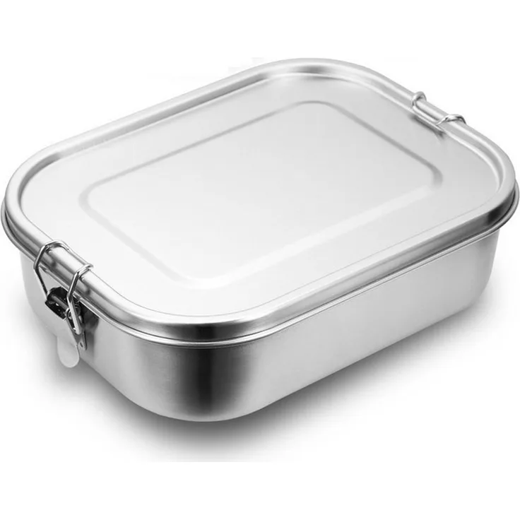 Clanmacy Lunchbox Edelstahl Brotdose mit Fächern Auslaufsichere Lunchbox BPA frei, Edelstahl, (Packung, 1400ml, 1200ml, 800ml), Edelstahl, BPA-frei, plastikfrei, Auslaufsicher