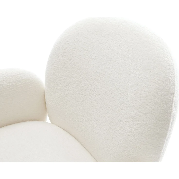 Freischwinger Nube-Flex mit Armlehnen Bouclé Soft Beige Freischwinger flach Effektfinish Titan Taschenfederkern – Bild 4