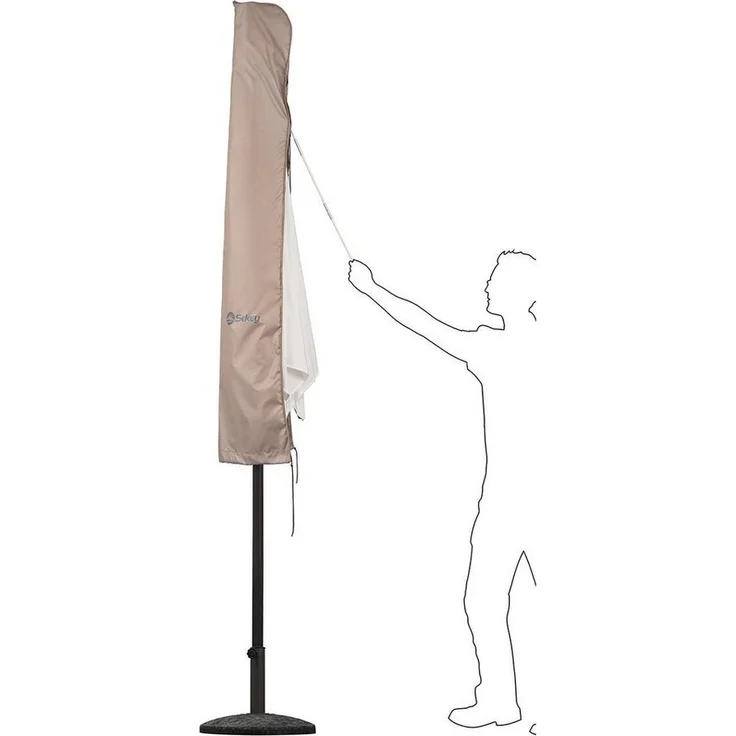 Sekey Sonnenschirm-Schutzhülle Sonnenschirm Schutzhülle Wasserdicht Abdeckung Abdeckhaube Schutzhaube, aus Polyester, für Ø 200 cm Balkonschirm, Größe: L – Bild 5