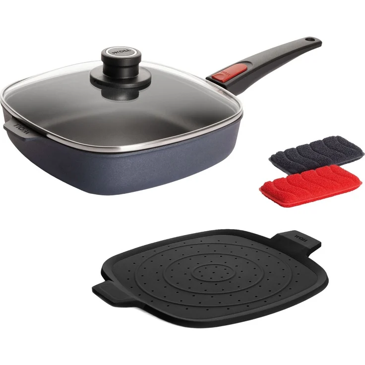 WOLL MADE IN GERMANY Pfannen-Set Diamond Lite mit Deckel, Aluminiumguss (Set, 4-tlg), Abnehmbarer Stiel, Antihaftbeschichtet – Bild 5
