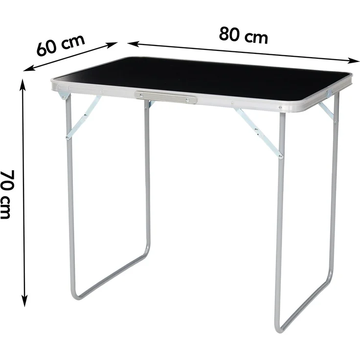 Brixy Campingtisch - klappbar - Gartentisch - 80x60x70 cm - Außen/Innen - Tragegriff - Kompakt - Aluminium - Schwarz – Bild 9