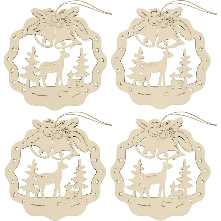 HTI-Living Rehe 4er Set im Wald Fensterbild – Bild 3