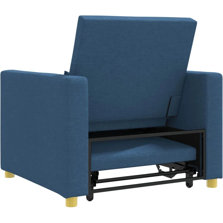 vidaXL Ausziehbare Schlafcouch Einzel Blau 90 x 165 x 87 cm Stoff 42002692 – Bild 6
