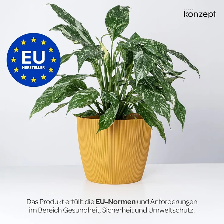 KONZEPT Blumentopf 5,2 l, gerillte Struktur 22 cm, Übertöpfe für Zimmerpflanzen, ideal für Wohnzimmer, Küche und Balkon – Bild 8