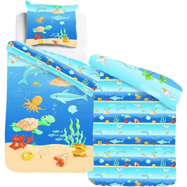 Lustige Meerestiere Bettwäsche Digitaldruck ESPiCO Sleep and Dream 135 x 200 + 80 x 80 cm – Bild 2