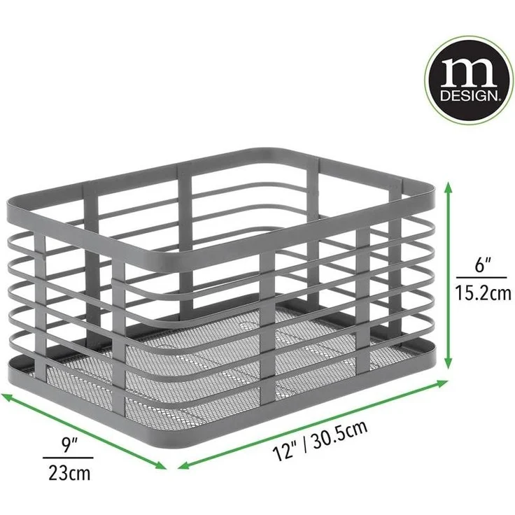 mDesign Allzweckkorb Aufbewahrung Drahtkorb Organizer 6er-Set Metall Grau – Bild 2