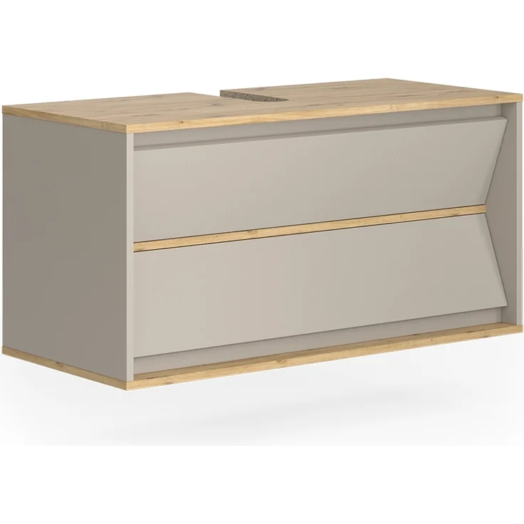 Waschbeckenunterschrank Edelin Cashmere 100 x 50 cm mit 2 Schubladen Vicco – Bild 1