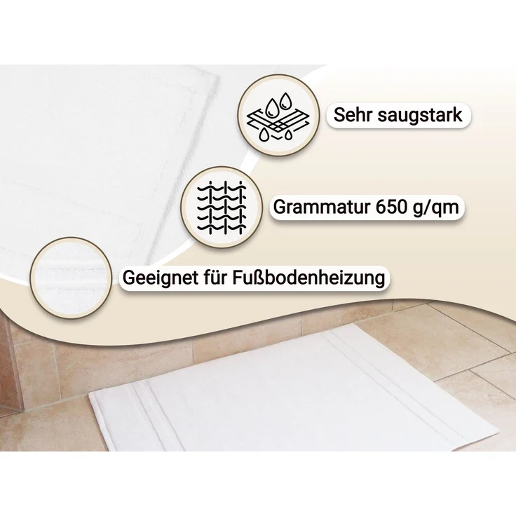 ZOLLNER 2er Set Badevorlagen, 50x70 cm, 100% Baumwolle – Bild 4