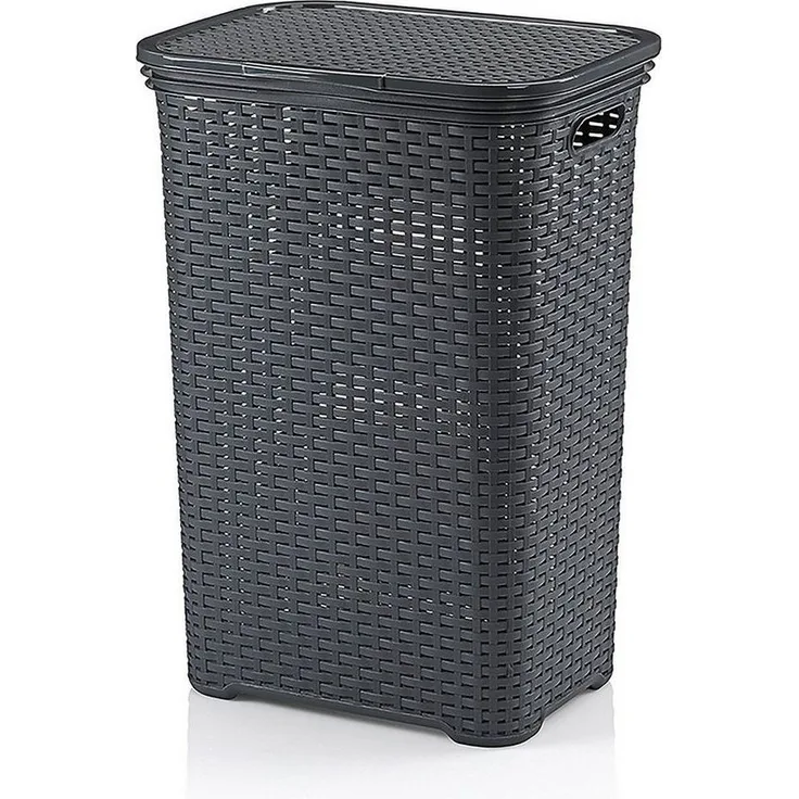 kela Wäschebox Brasilia, Klappdeckel, 60 L, Flecht-Look, flexibel einsetzbar, 2 Tragegriffe