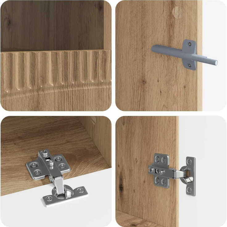 vidaXL LED-TV-Schrank HOORN 3 stk. Artisan-Eiche Holzwerkstoff 3416851 – Bild 7